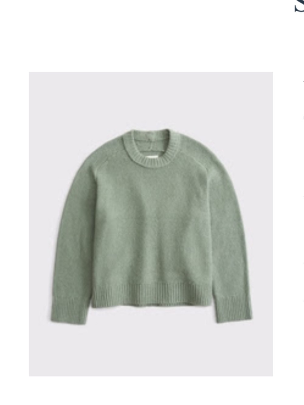 Abercrombie & Fitch Women's Crewneck Sweater in Sage Green